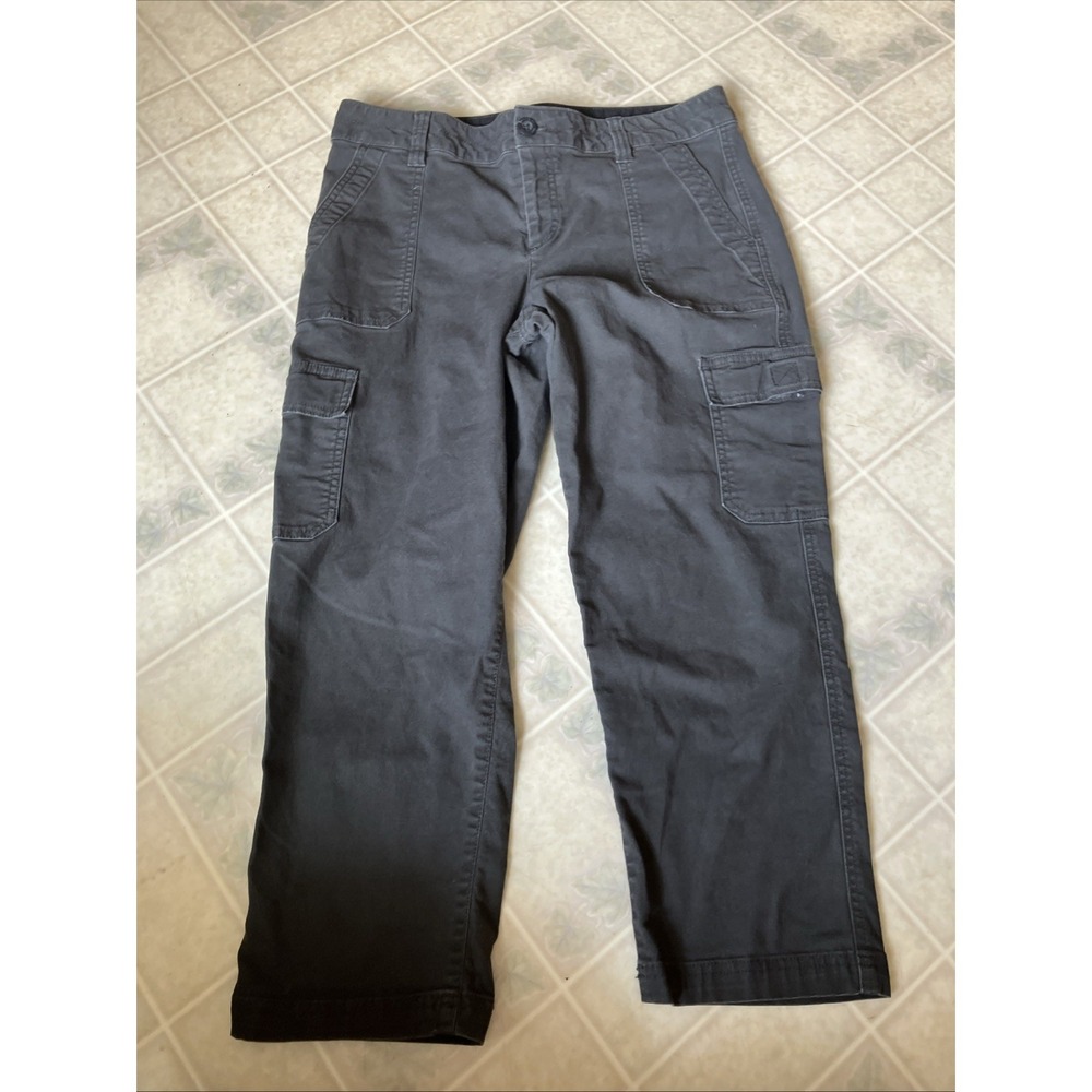 90's y2K Cargo Capri Utility Pants Gray Euro Summer Loose Casual Size 8 Capsule